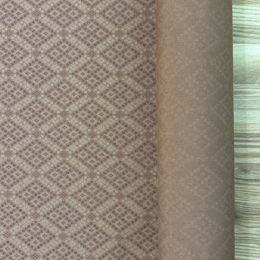Vintage Brunschwig Fils Small Diamond Brocade Terracotta 5 yds Decorator Fabric
